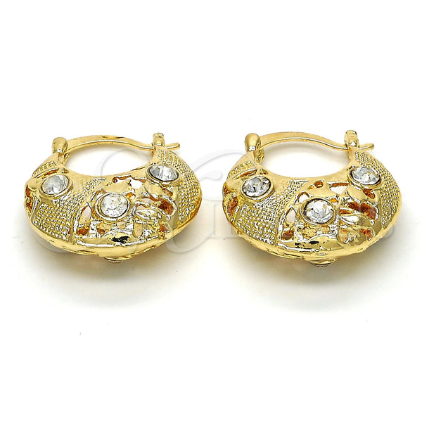 Gold Filled Hoop Earrings — Small Hoop with White Cubic Zirconia Polished 02. — main product view — SKU 115885 | Oro Laminado aretes de aro — Small Hoop with blanco Cubic Zirconia pulido 02. — SKU 115885