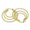 Oro Laminado Medium Hoop, Gold Filled Style Diamond Cutting Finish, Golden Finish, 02.168.0043.35