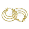 Oro Laminado Medium Hoop, Gold Filled Style Diamond Cutting Finish, Golden Finish, 02.168.0043.35