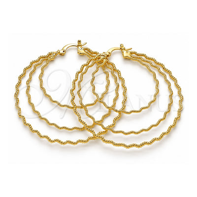 Oro Laminado Large Hoop, Gold Filled Style Diamond Cutting Finish, Golden Finish, 02.168.0044.55