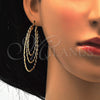 Oro Laminado Large Hoop, Gold Filled Style Twist Design, Diamond Cutting Finish, Golden Finish, 02.168.0045.55