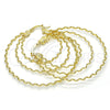 Oro Laminado Large Hoop, Gold Filled Style Twist Design, Diamond Cutting Finish, Golden Finish, 02.168.0045.55