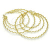 Oro Laminado Large Hoop, Gold Filled Style Twist Design, Diamond Cutting Finish, Golden Finish, 02.168.0045.55