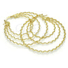 Oro Laminado Large Hoop, Gold Filled Style Twist Design, Diamond Cutting Finish, Golden Finish, 02.168.0045.55