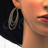 Oro Laminado Large Hoop, Gold Filled Style Diamond Cutting Finish, Golden Finish, 02.168.0046.55