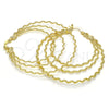 Oro Laminado Large Hoop, Gold Filled Style Diamond Cutting Finish, Golden Finish, 02.168.0046.55