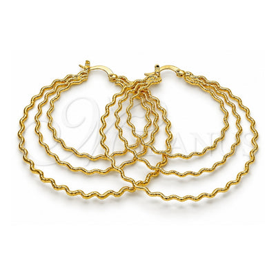 Oro Laminado Large Hoop, Gold Filled Style Diamond Cutting Finish, Golden Finish, 02.168.0046.55