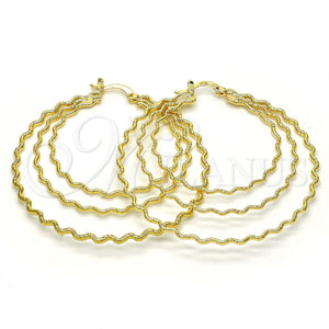 Gold Filled Hoop Earrings — Large Hoop Diamond Cutting 02. — main product view — SKU 115897 | Oro Laminado aretes de aro — Large Hoop Diamond Cutting 02. — SKU 115897