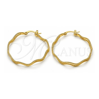 Oro Laminado Medium Hoop, Gold Filled Style Diamond Cutting Finish, Golden Finish, 02.168.0047.35