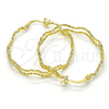 Oro Laminado Medium Hoop, Gold Filled Style Twist Design, Diamond Cutting Finish, Golden Finish, 02.168.0048.35