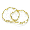 Oro Laminado Medium Hoop, Gold Filled Style Twist Design, Diamond Cutting Finish, Golden Finish, 02.168.0048.35
