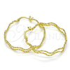 Oro Laminado Medium Hoop, Gold Filled Style Twist Design, Diamond Cutting Finish, Golden Finish, 02.168.0048.35