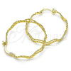 Oro Laminado Medium Hoop, Gold Filled Style Twist Design, Diamond Cutting Finish, Golden Finish, 02.168.0048.35