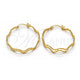 Argolla Mediana 02.168.0048.35 Oro Laminado, Diseño de Torcido, Diamantado, Tono Dorado