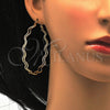 Oro Laminado Large Hoop, Gold Filled Style Twist Design, Diamond Cutting Finish, Golden Finish, 02.168.0048.55