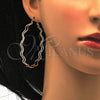Oro Laminado Large Hoop, Gold Filled Style Twist Design, Diamond Cutting Finish, Golden Finish, 02.168.0048.55