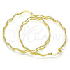 Oro Laminado Large Hoop, Gold Filled Style Twist Design, Diamond Cutting Finish, Golden Finish, 02.168.0048.55