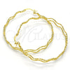 Oro Laminado Large Hoop, Gold Filled Style Twist Design, Diamond Cutting Finish, Golden Finish, 02.168.0048.55