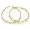 Oro Laminado Large Hoop, Gold Filled Style Twist Design, Diamond Cutting Finish, Golden Finish, 02.168.0048.55