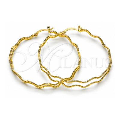 Oro Laminado Large Hoop, Gold Filled Style Diamond Cutting Finish, Golden Finish, 02.168.0049.55