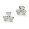 Sterling Silver Stud Earring, with White Micro Pave, Polished, Rhodium Finish, 02.175.0101 for wholesale, additional product view 6