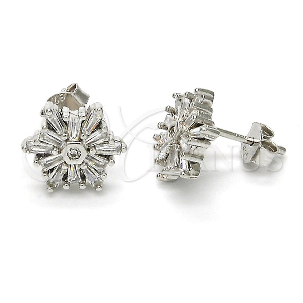 Sterling Silver Ring — Stud Earring with White Cubic Zirconia Polished 02. — main product view — SKU 115949 | Plata 925 anillo — Stud Earring with blanco Cubic Zirconia pulido 02. — SKU 115949