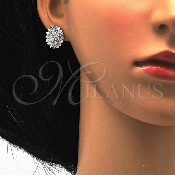 Sterling Silver Ring — Stud Earring with White Cubic Zirconia Polished 02. — alternate product view — SKU 115958 | Plata 925 anillo — Stud Earring with blanco Cubic Zirconia pulido 02. — SKU 115958
