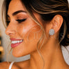 Sterling Silver Stud Earring, with White Cubic Zirconia, Polished, Rhodium Finish, 02.175.0119