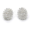 Sterling Silver Stud Earring, with White Cubic Zirconia, Polished, Rhodium Finish, 02.175.0119