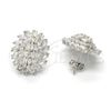 Sterling Silver Stud Earring, with White Cubic Zirconia, Polished, Rhodium Finish, 02.175.0119