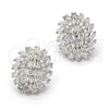 Sterling Silver Stud Earring, with White Cubic Zirconia, Polished, Rhodium Finish, 02.175.0119