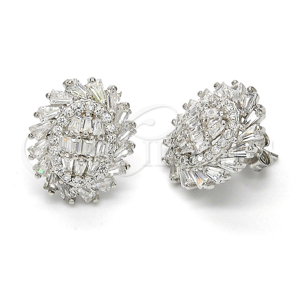 Sterling Silver Ring — Stud Earring with White Cubic Zirconia Polished 02. — main product view — SKU 115958 | Plata 925 anillo — Stud Earring with blanco Cubic Zirconia pulido 02. — SKU 115958
