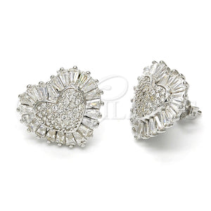 Sterling Silver Ring — Stud Earring Heart Design with White Cubic Zirconia — main product view — SKU 115960 | Plata 925 anillo — Stud Earring corazón diseño with blanco Cubic Zirconia — SKU 115960