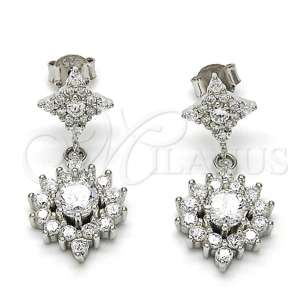 Sterling Silver Ring — Dangle Earring with White Cubic Zirconia Polished 02. — main product view — SKU 115967 | Plata 925 anillo — Dangle Earring with blanco Cubic Zirconia pulido 02. — SKU 115967