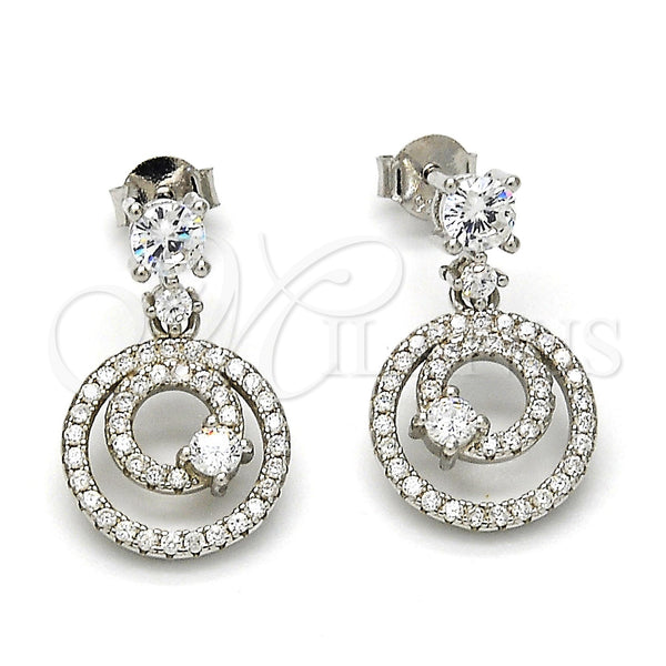Sterling Silver Ring — Dangle Earring with White Cubic Zirconia and White — main product view — SKU 115970 | Plata 925 anillo — Dangle Earring with blanco Cubic Zirconia and blanco — SKU 115970