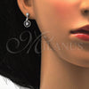 Sterling Silver Dangle Earring, with White Cubic Zirconia, Polished, Rhodium Finish, 02.175.0133
