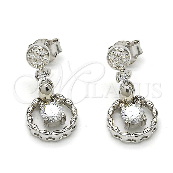 Sterling Silver Ring — Dangle Earring with White Cubic Zirconia Polished 02. — main product view — SKU 115972 | Plata 925 anillo — Dangle Earring with blanco Cubic Zirconia pulido 02. — SKU 115972
