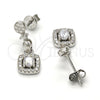Sterling Silver Dangle Earring, with White Cubic Zirconia, Polished, Rhodium Finish, 02.175.0134