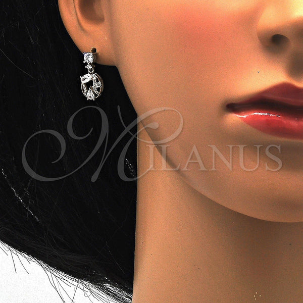 Sterling Silver Ring — Dangle Earring with White Cubic Zirconia Polished 02. — alternate product view — SKU 115974 | Plata 925 anillo — Dangle Earring with blanco Cubic Zirconia pulido 02. — SKU 115974
