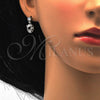 Sterling Silver Dangle Earring, with White Cubic Zirconia, Polished, Rhodium Finish, 02.175.0135