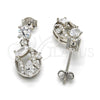 Sterling Silver Dangle Earring, with White Cubic Zirconia, Polished, Rhodium Finish, 02.175.0135