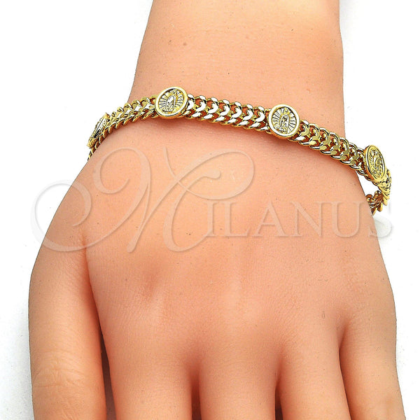 Gold Filled Bracelet — Necklace and Bracelet Guadalupe Design Polished 06. — alternate product view — SKU 116024 | Oro Laminado brazalete — Necklace and Bracelet Guadalupe diseño pulido 06. — SKU 116024
