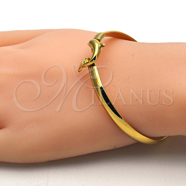 Gold Filled Jewelry — Individual Bangle Dolphin Design Polished 07. 05 MM — alternate product view — SKU 116045 | Oro Laminado joyería — Individual Bangle Dolphin diseño pulido 07. 05 MM — SKU 116045