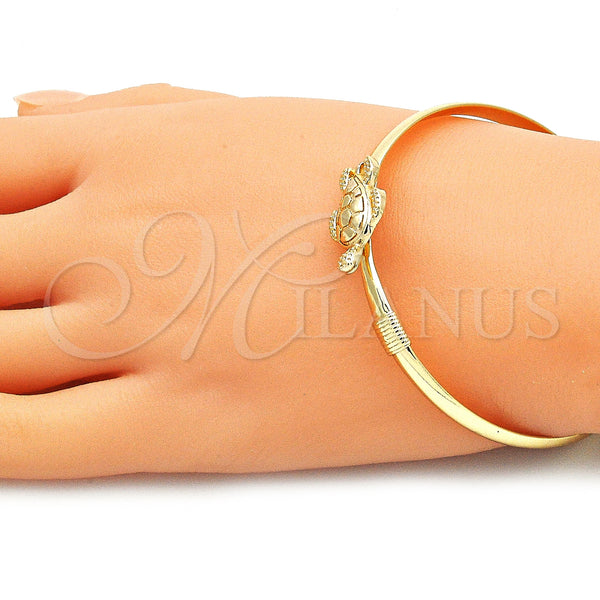 Gold Filled Jewelry — Individual Bangle Turtle Design Polished 07. 05 MM — alternate product view — SKU 116047 | Oro Laminado joyería — Individual Bangle Turtle diseño pulido 07. 05 MM — SKU 116047