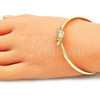 Oro Laminado Individual Bangle, Gold Filled Style Turtle Design, Polished, Golden Finish, 07.192.0015.1.04 (05 MM Thickness, Size 4 (2.25 Diameter))