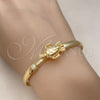 Oro Laminado Individual Bangle, Gold Filled Style Turtle Design, Polished, Golden Finish, 07.192.0015.1.04 (05 MM Thickness, Size 4 (2.25 Diameter))