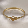 Oro Laminado Individual Bangle, Gold Filled Style Turtle Design, Polished, Golden Finish, 07.192.0015.1.04 (05 MM Thickness, Size 4 (2.25 Diameter))