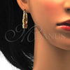 Oro Laminado Small Hoop, Gold Filled Style Star Design, Polished, Tricolor, 02.102.0012.20