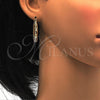Oro Laminado Small Hoop, Gold Filled Style Star Design, Polished, Tricolor, 02.102.0012.20