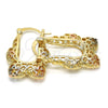Oro Laminado Small Hoop, Gold Filled Style Star Design, Polished, Tricolor, 02.102.0012.20